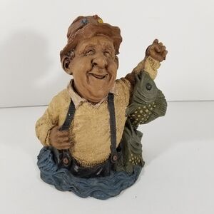 1991 Sievers Cairn Studios Fisherman And Fish Statue Figurine Limited Edition